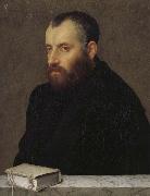 Giovanni Battista Moroni Has the book Portrait of a gentleman oil painting on canvas